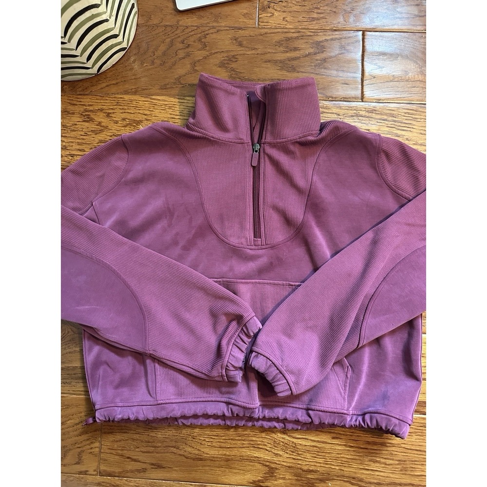 Lululemon Softstreme Half Zip Pullover Size 8 Purple Cropped Sweatshirt LW3GE8S